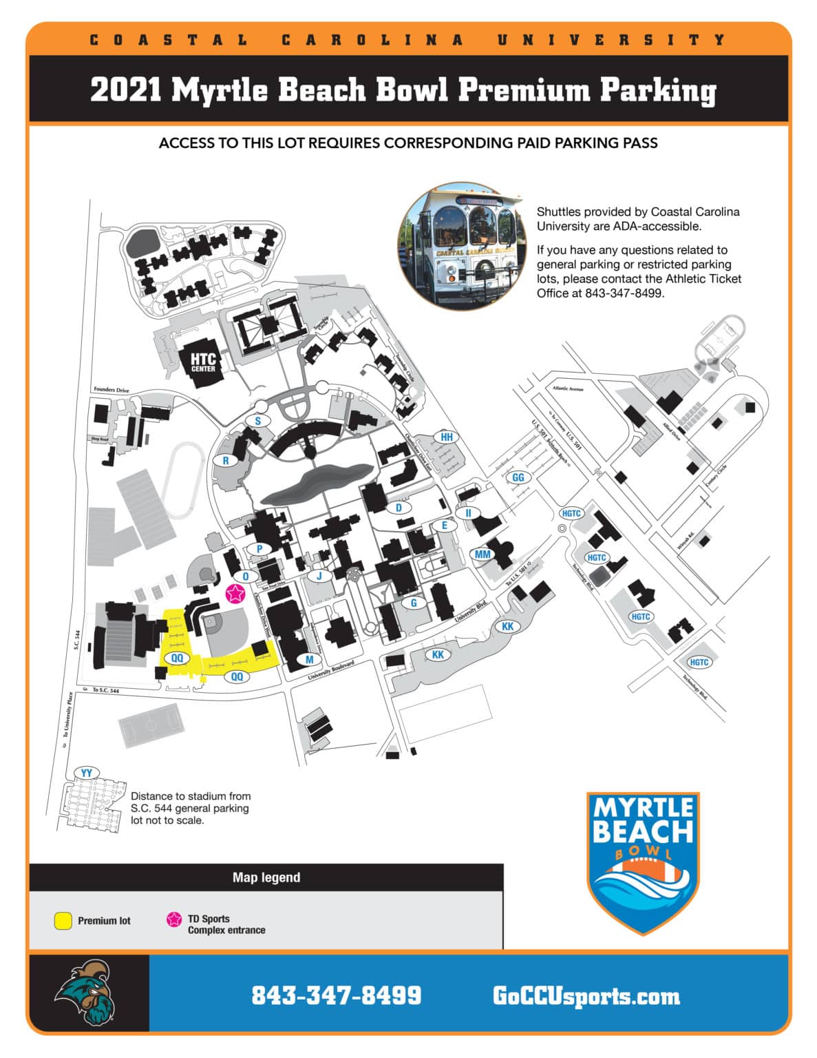 Parking Map Myrtle Beach Bowl