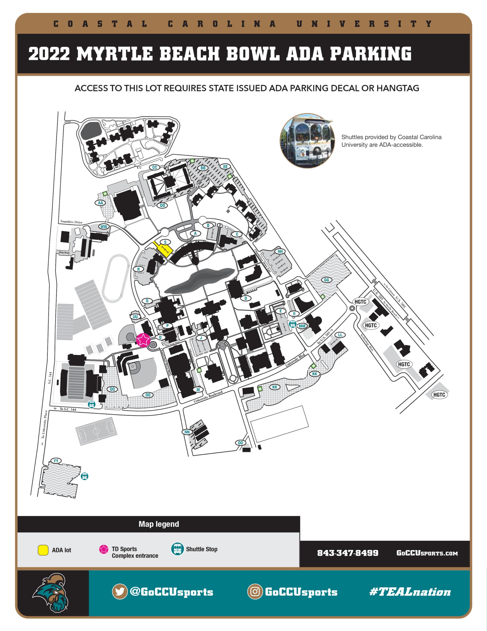 Parking Map Myrtle Beach Bowl